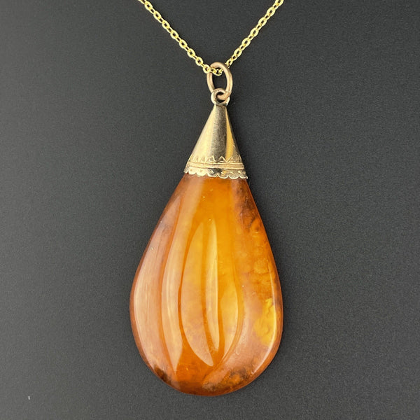 One of a Kind Amber Pendant Necklace 925 Sterling Silver Wrapped Rare -  Jules Obsession