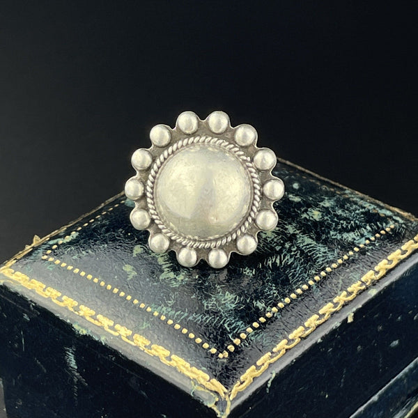 Vintage Southwestern Boho Chic Silver Braided Dome Ring, Sz 5 - Boylerpf