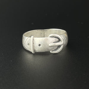 Antique Victorian Silver Buckle Wedding Band Ring - Boylerpf