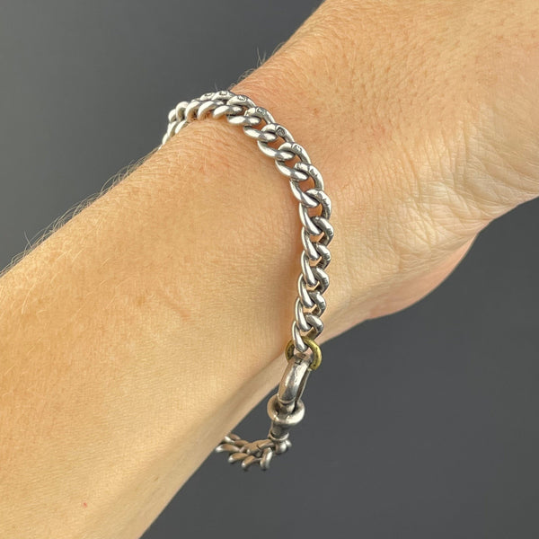 Edwardian Silver Albert Watch Chain Bracelet - Boylerpf