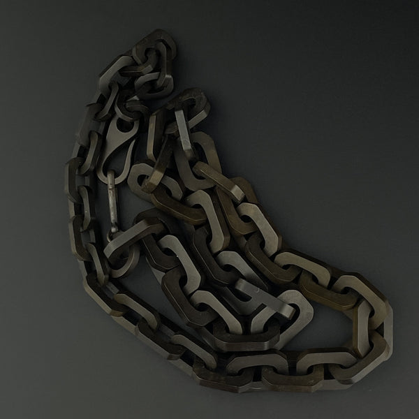 Antique Victorian Large Link Gutta Percha Necklace - Boylerpf