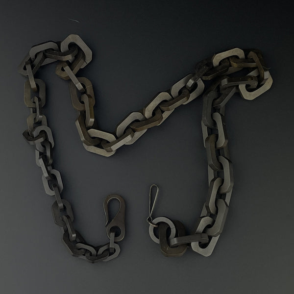 Antique Victorian Large Link Gutta Percha Necklace - Boylerpf