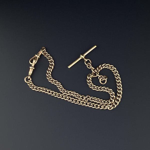 Antique Double Albert Curb Link Pocket Watch Chain - Boylerpf
