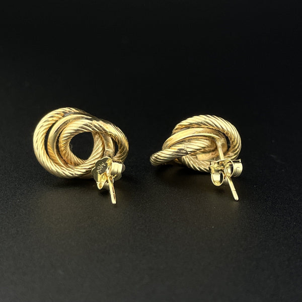 Vintage 14K Gold Love Knot Stud Earrings - Boylerpf