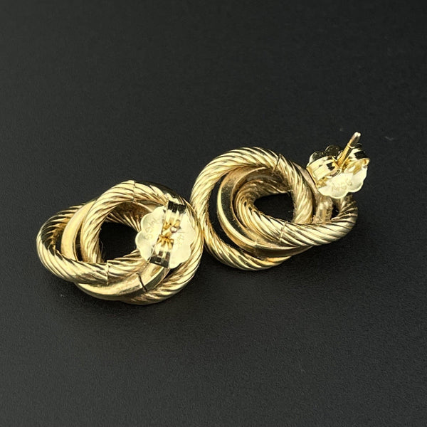Vintage 14K Gold Love Knot Stud Earrings - Boylerpf
