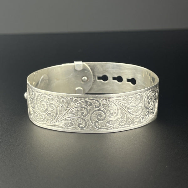 Antique Victorian Sterling Silver Buckle Cuff Bracelet – Boylerpf