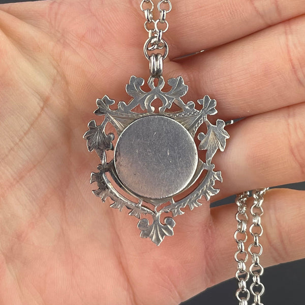 Edwardian Silver Watch Chain Fob Necklace - Boylerpf