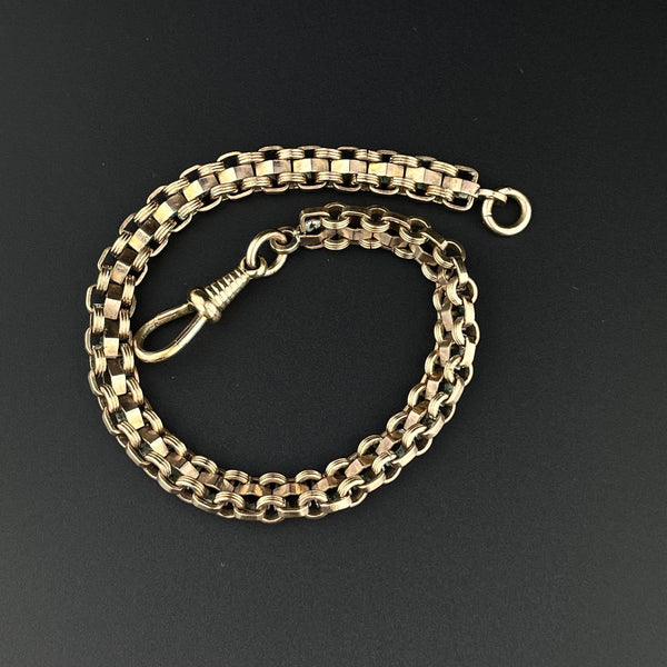 Edwardian Rolled Gold Fancy Link Watch Chain Bracelet - Boylerpf