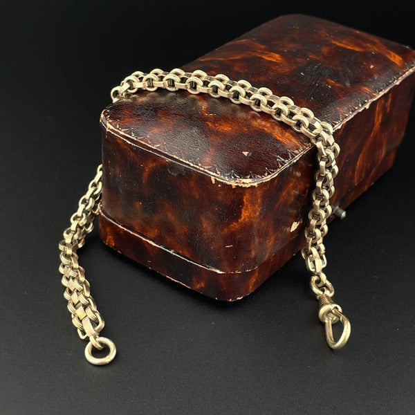 Edwardian Rolled Gold Fancy Link Watch Chain Bracelet – Boylerpf