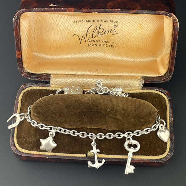 Vintage Silver Pandora Style Puffy Charm Bracelet - Boylerpf