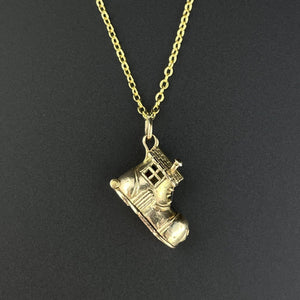 Vintage 9K Gold Enamel Nursery Rhyme Boot Charm Pendant - Boylerpf