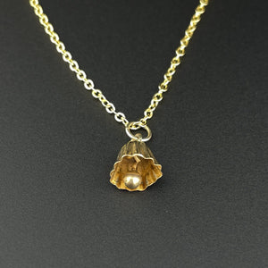 Vintage 9K Gold Articulated Bell Charm Pendant Necklace - Boylerpf