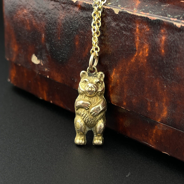 Buy Bear Necklace, 14K Gold, 3D Teddy Pendant, Minimalist Layering Chain,  Animal Jewelry, Gift for Her Online in India - Etsy