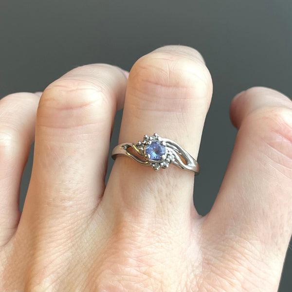 Vintage 10K White Gold Tanzanite Ring - Boylerpf