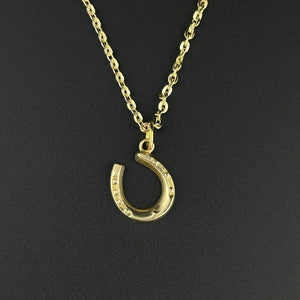 Vintage Luck Charm Gold Horseshoe Pendant Necklace - Boylerpf