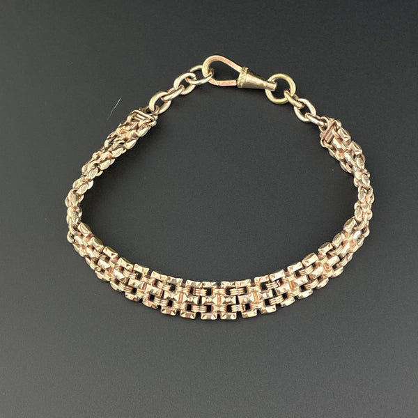 Vintage Edwardian Rolled Gold Fancy Link Watch Chain Bracelet - Boylerpf