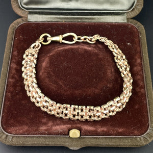 Vintage Edwardian Rolled Gold Fancy Link Watch Chain Bracelet - Boylerpf