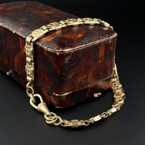 Antique Rolled Gold Fancy Link Pocket Watch Chain Bracelet - Boylerpf