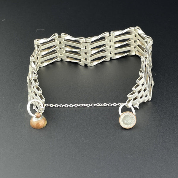Vintage Silver Gate Fancy Chain Link Bracelet - Boylerpf