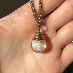 Gold Filled Floating Opal Orb Fob Necklace - Boylerpf