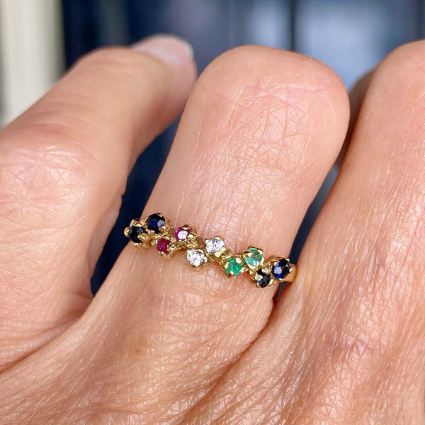 Tess - Emerald Double Band Moissanite Ring | Zen Moissanite