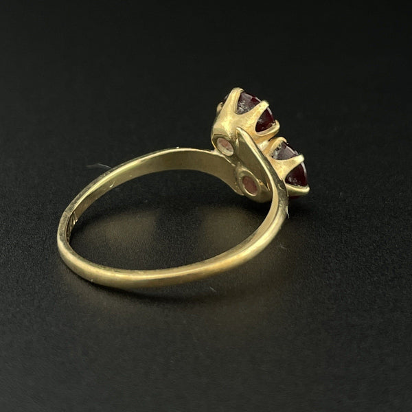 Antique 10K Gold Toi et Moi Garnet Ring, Sz 5.5 - Boylerpf