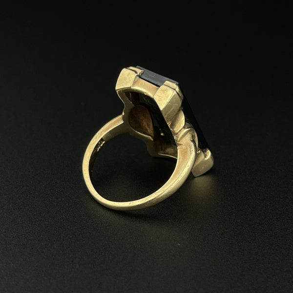 Vintage 10K Gold Diamond Black Onyx Ring – Boylerpf