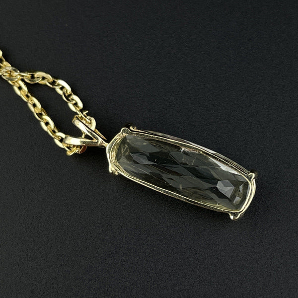 Vintage Blue Aquamarine 14K Gold Pendant Necklace - Boylerpf