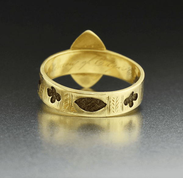 Antique Forget Me Not Pearl 15K Gold Ring - Boylerpf