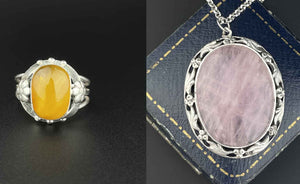 DEPOSIT Rose Quartz Necklace & Amber Ring - Boylerpf