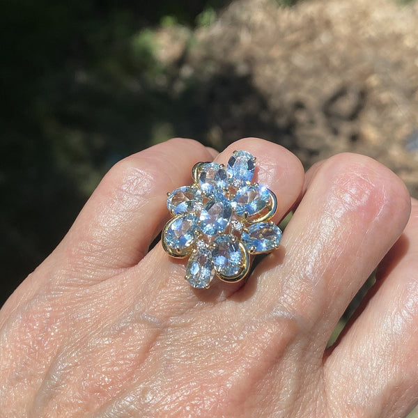 Pink Oval Cluster Diamond Flower Ring – Leviev Diamonds