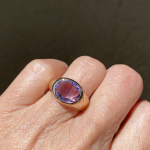 Pale Amethyst Smooth Top East to West Gold Ring - Boylerpf