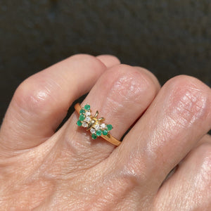 Vintage 14K Gold Emerald Diamond Butterfly Ring - Boylerpf