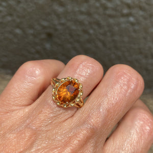 Vintage 14K Gold 2.75 Golden Citrine Ring - Boylerpf