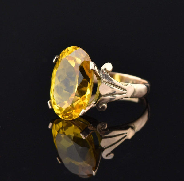 14K Gold Vintage Yellow Sapphire Ring - Boylerpf