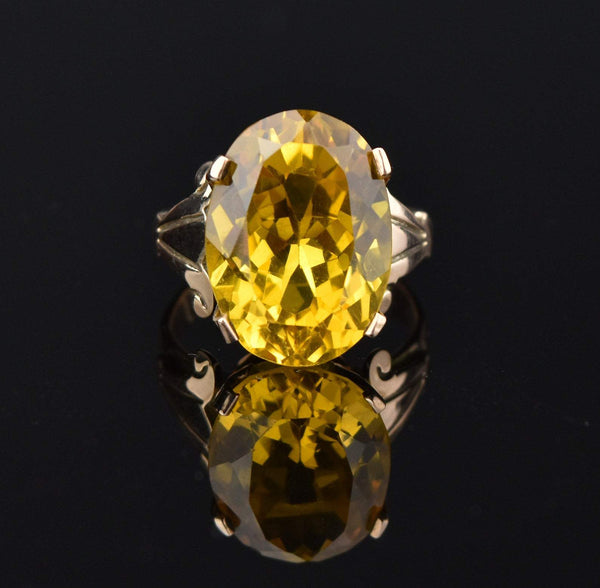 14K Gold Vintage Yellow Sapphire Ring - Boylerpf