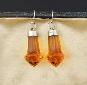 Vintage Scottish Silver Citrine Earrings - Boylerpf