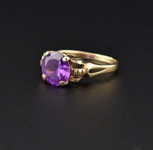 Art Deco Design 14K Gold Color Change Sapphire Ring - Boylerpf