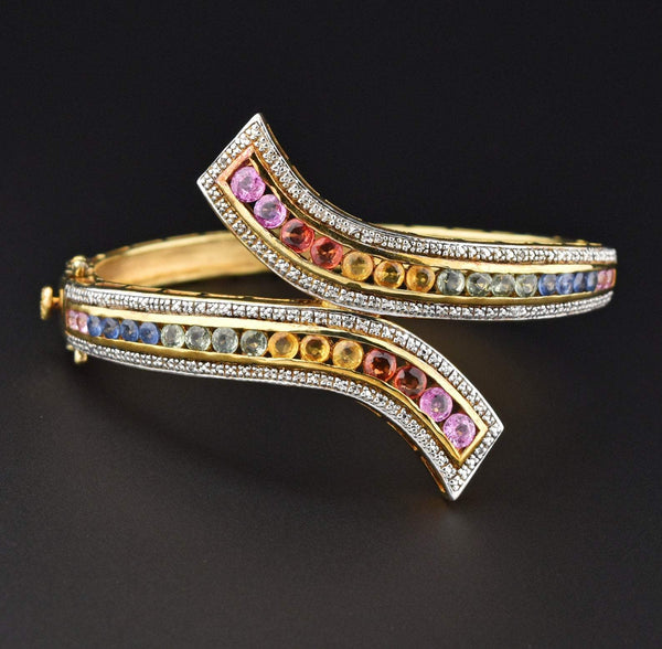 Silver Gold Vermeil MultiColored Sapphire Bracelet ON HOLD - Boylerpf