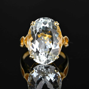 Vintage 14K Gold Goshenite Beryl Ring - Boylerpf