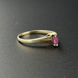 Vintage Gold Ruby Marquise Ring - Boylerpf